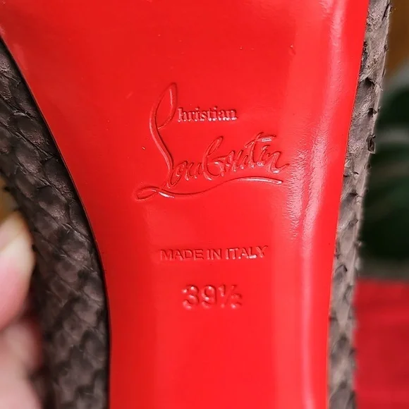 Louboutin Python Peep-Toe Heels - Picture 8 of 13
